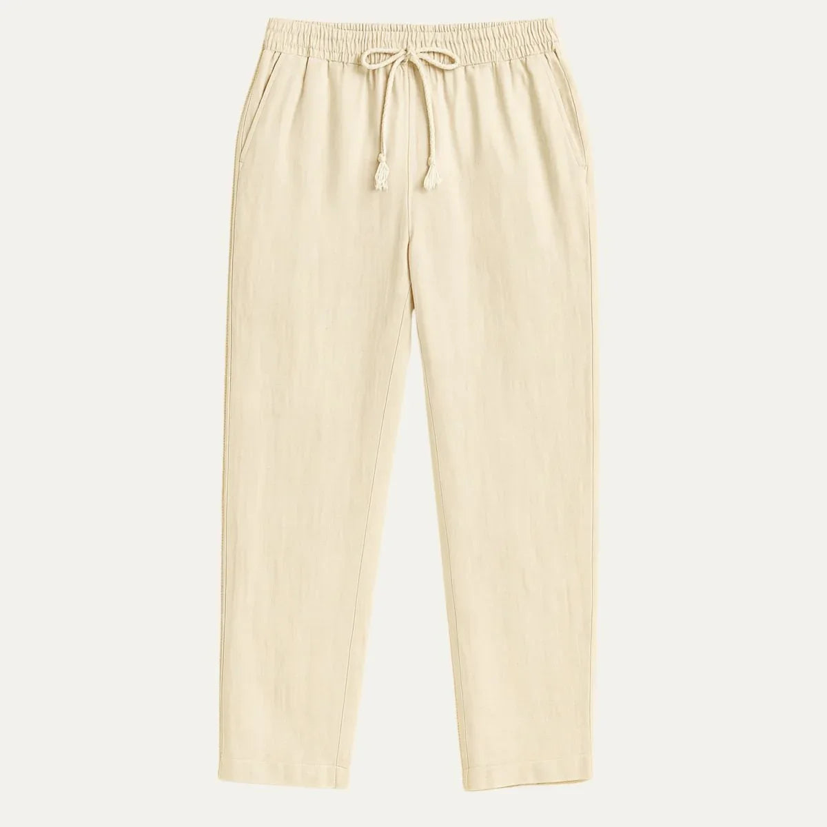 Heren Broek Linnen Beige Klassiek 1