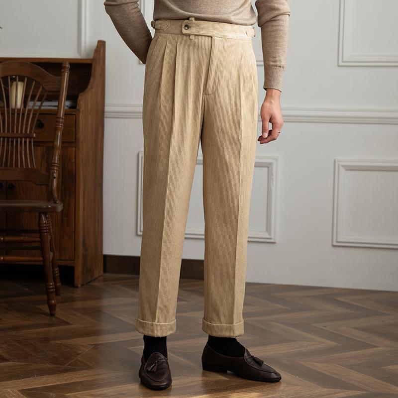 Heren Broek Retro Rechte Snit Stijlvol met Elastische Taille 2