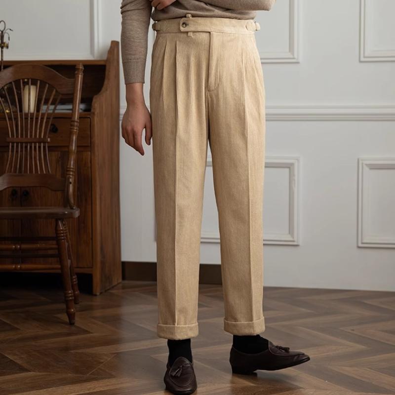 Heren Broek Retro Rechte Snit Stijlvol met Elastische Taille 3