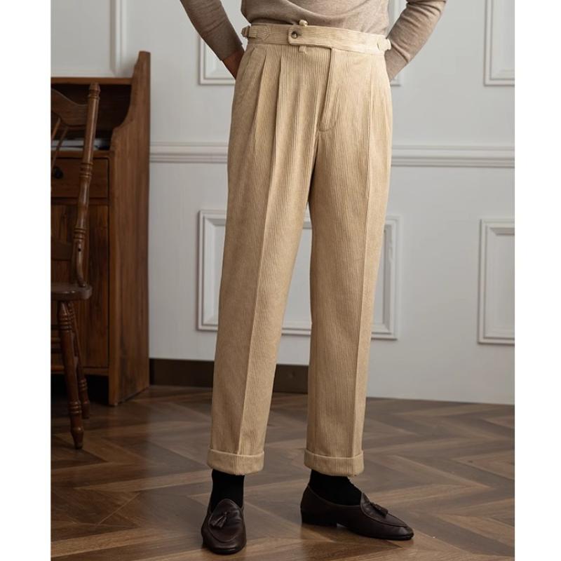 Heren Broek Retro Rechte Snit Stijlvol met Elastische Taille 4