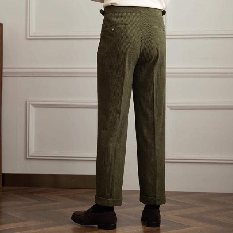 Heren Broek Retro Rechte Snit Stijlvol met Elastische Taille 7
