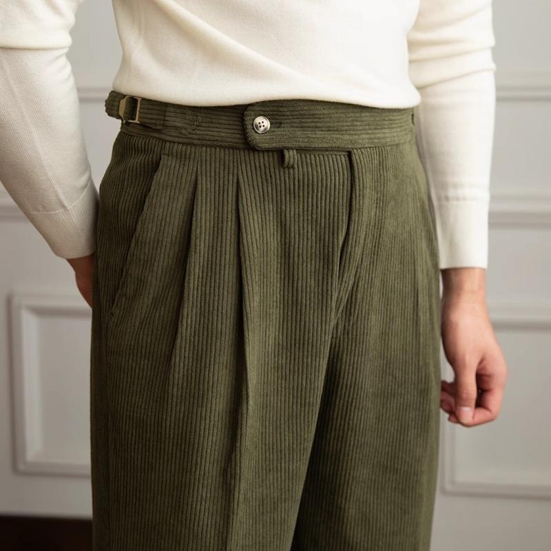 Heren Broek Retro Rechte Snit Stijlvol met Elastische Taille 9