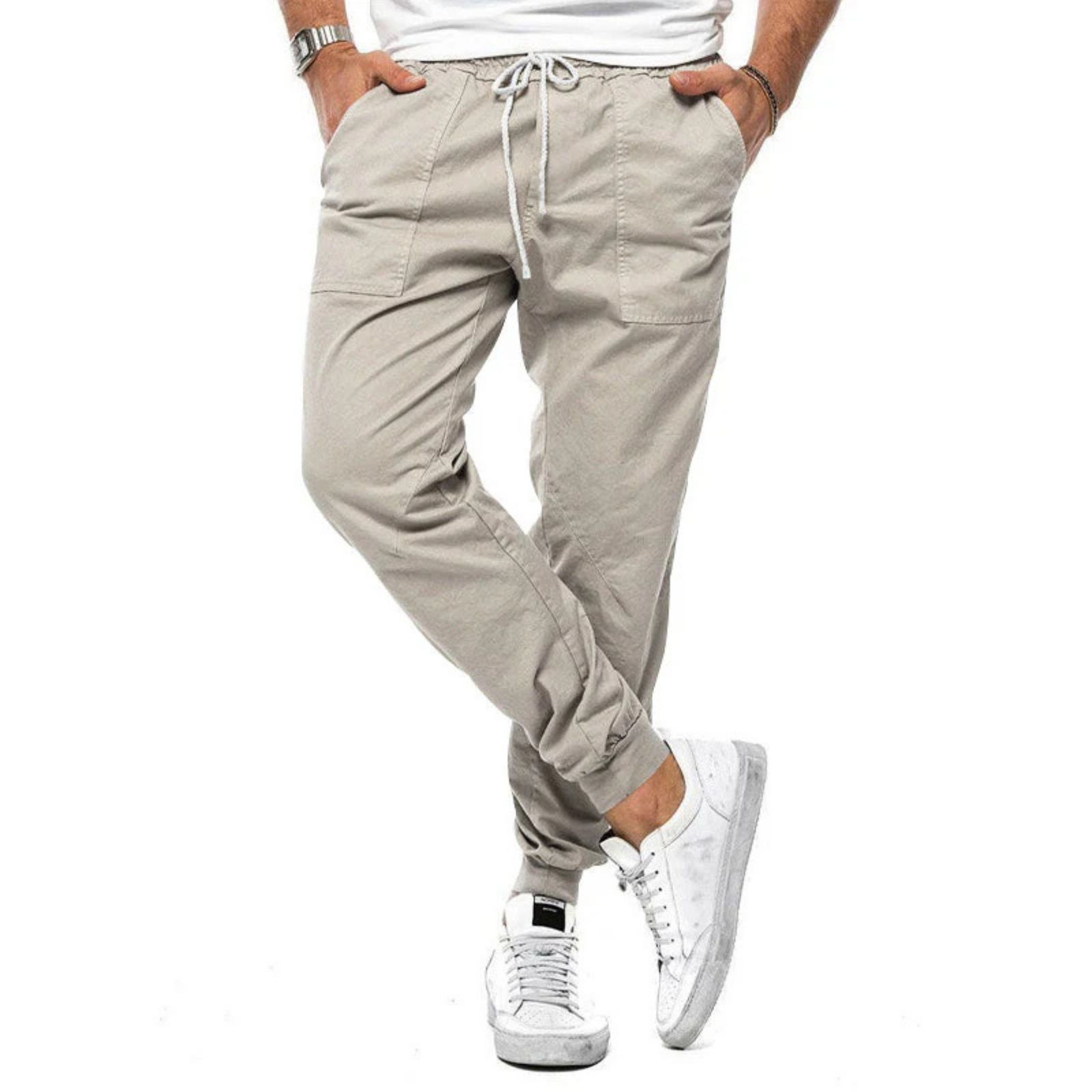 Heren Broeken Casual Met Elastiek En Stretch Pasvorm 3