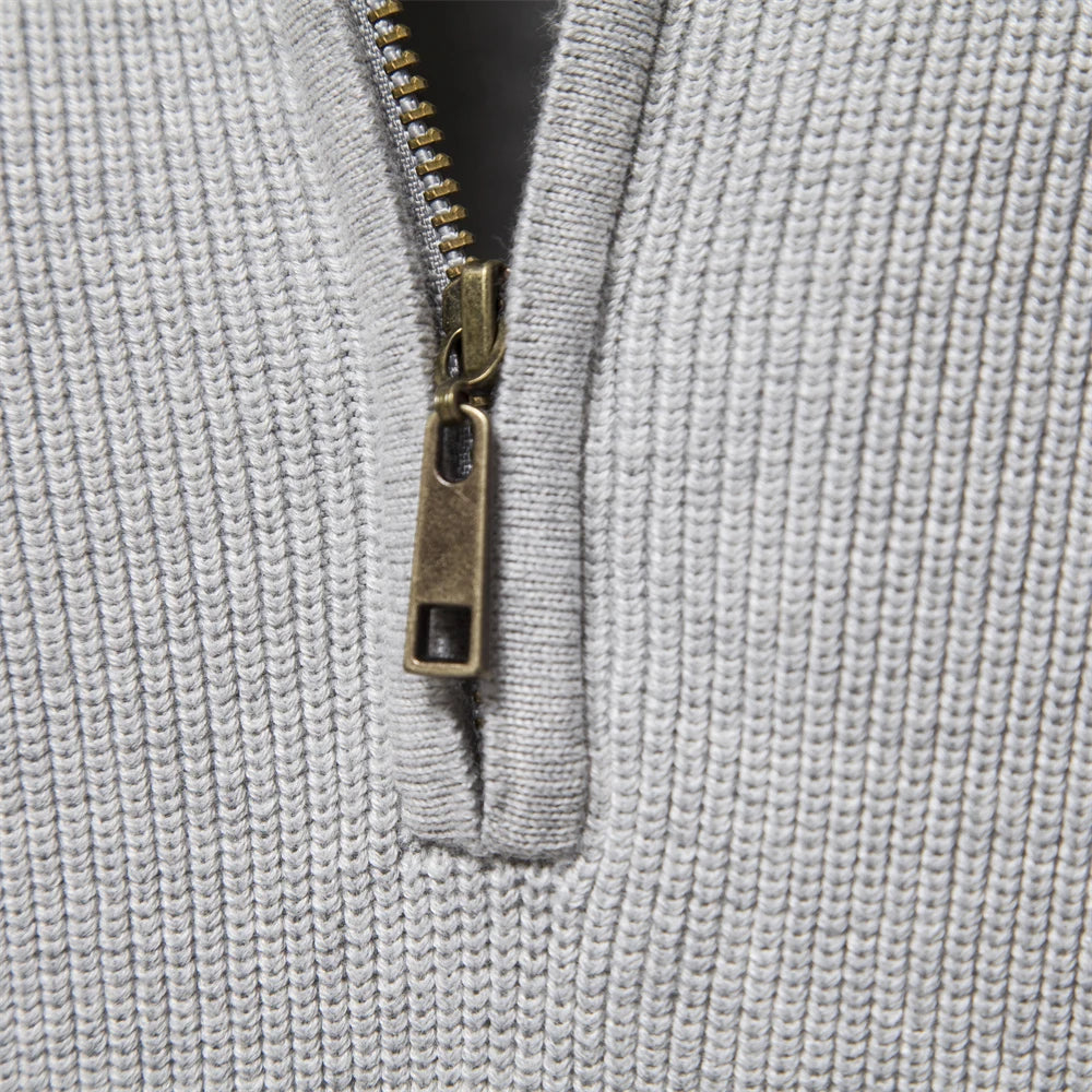 Heren Cardigan Hoog Col Casual Met Rits