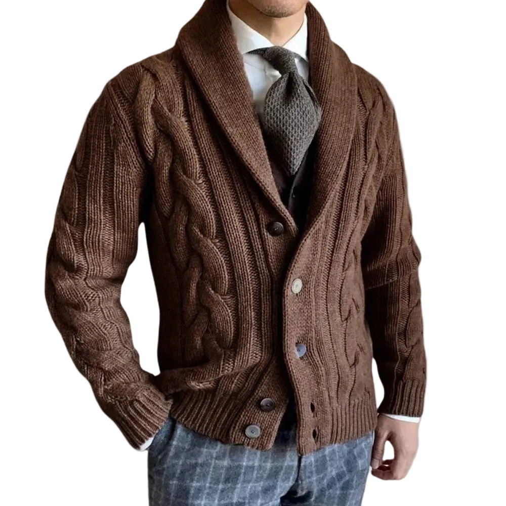 Heren Cardigan Met Revers Voor Herfst Stijlvol 0