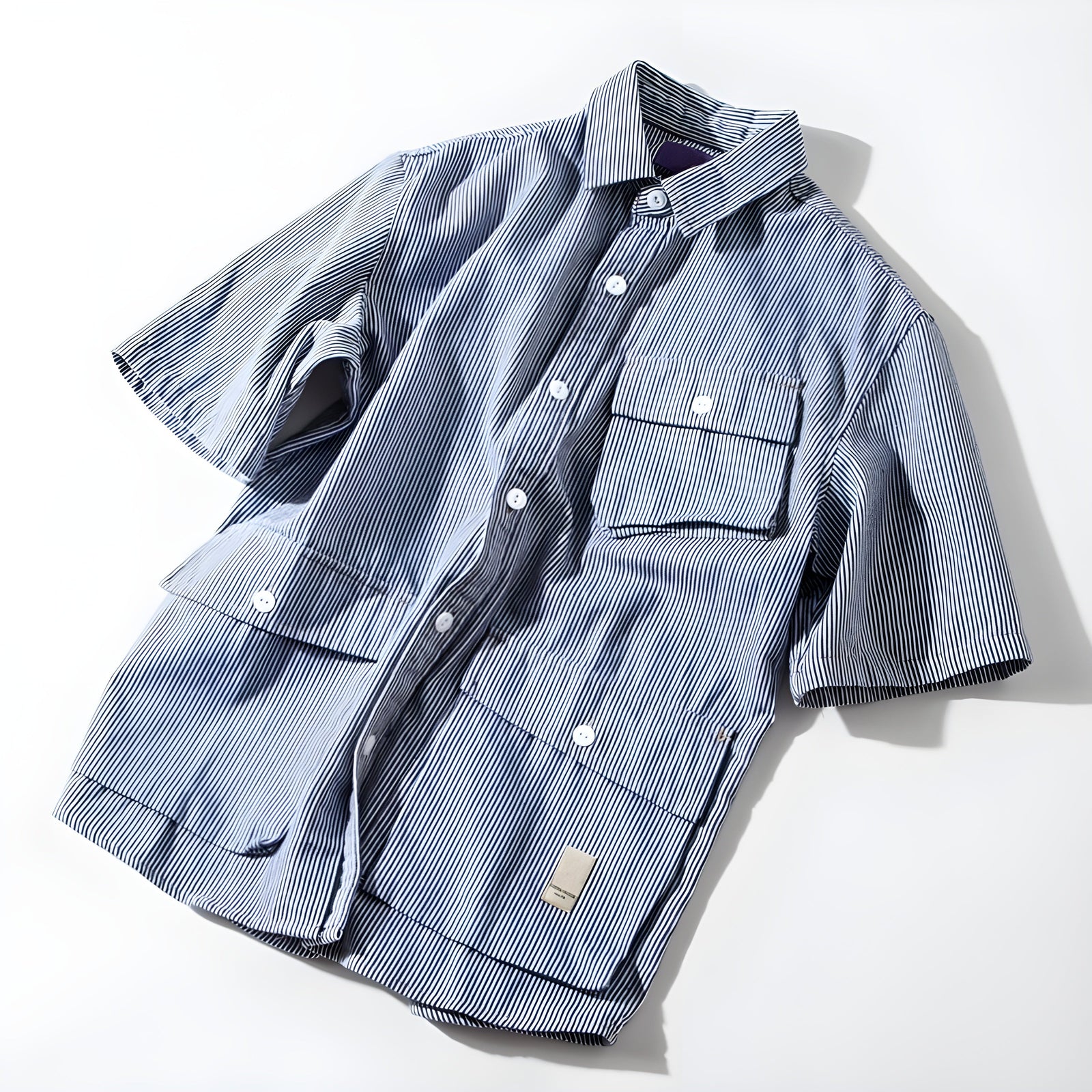Heren Cargo Werkshirt Met Opgestikte Zakken 1
