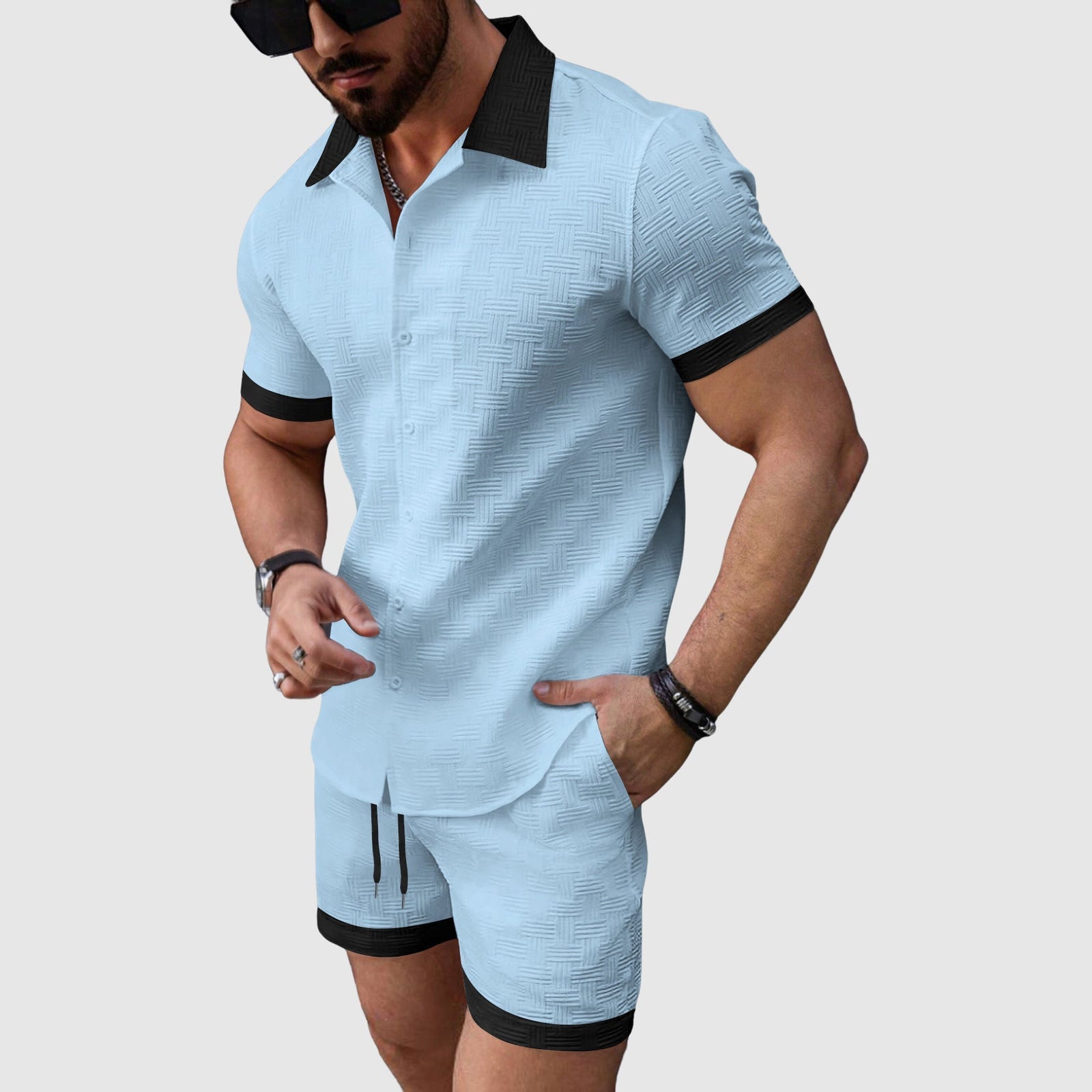 Heren Casual Sport Set Korte Mouwen 3