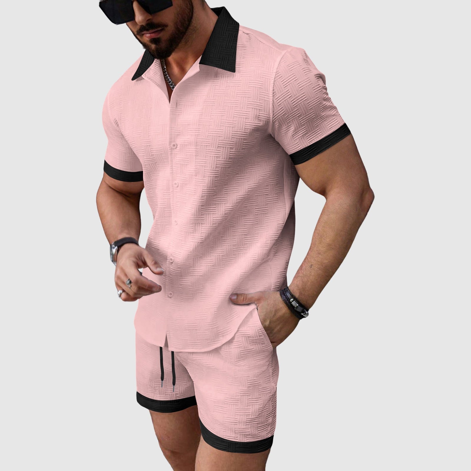 Heren Casual Sport Set Korte Mouwen 4