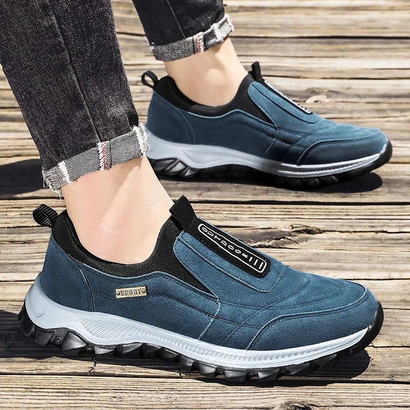 Heren Casual Wandelschoenen Ademend Suède Leer 2