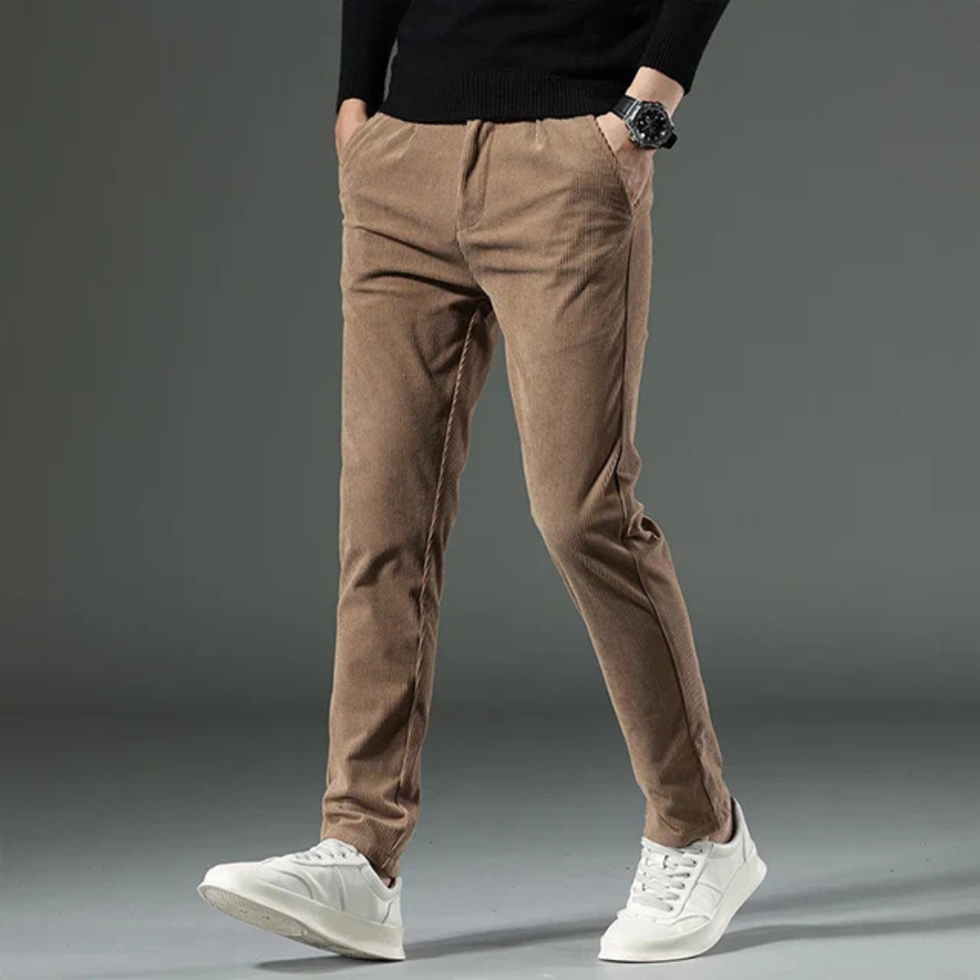 Heren Corduroy Broek Met Geribbelde Textuur 10