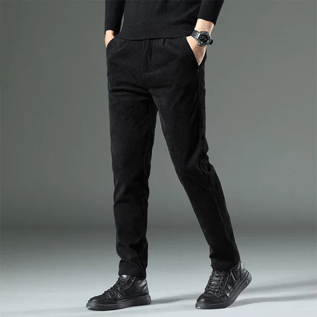 Heren Corduroy Broek Met Geribbelde Textuur 9