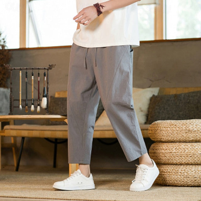Heren Cropped Broek met Elastische Taille en Trekkoord 1