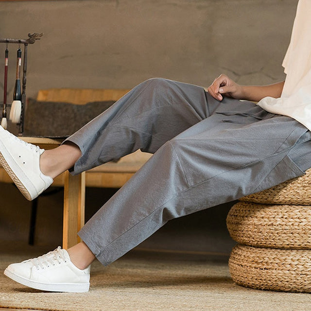 Heren Cropped Broek met Elastische Taille en Trekkoord 3