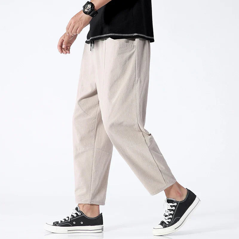 Heren Cropped Broeken Casual Met Verstelbare Taille 2