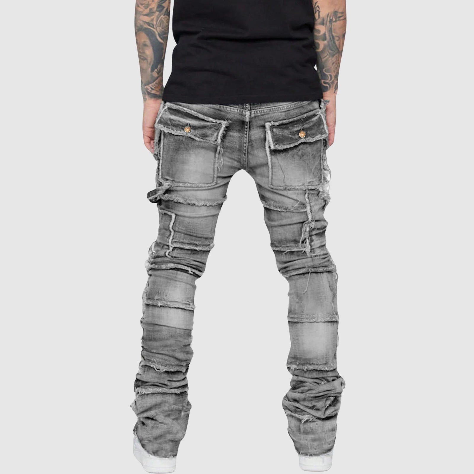 Heren Denim Jeans Met Versleten Afwerking 3