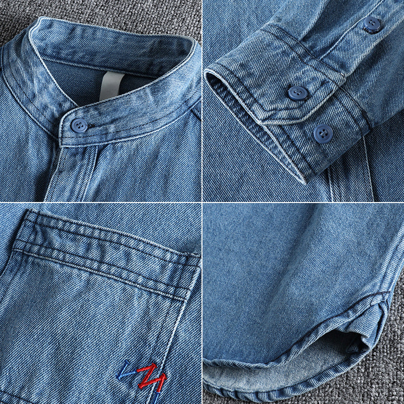 Heren Denim Overhemd Lente Washed Stijl 3