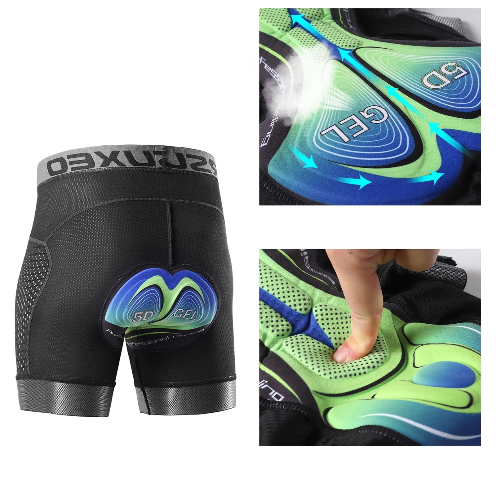 Heren Fietsshorts met 5D Gel Padding Sneldrogend 3