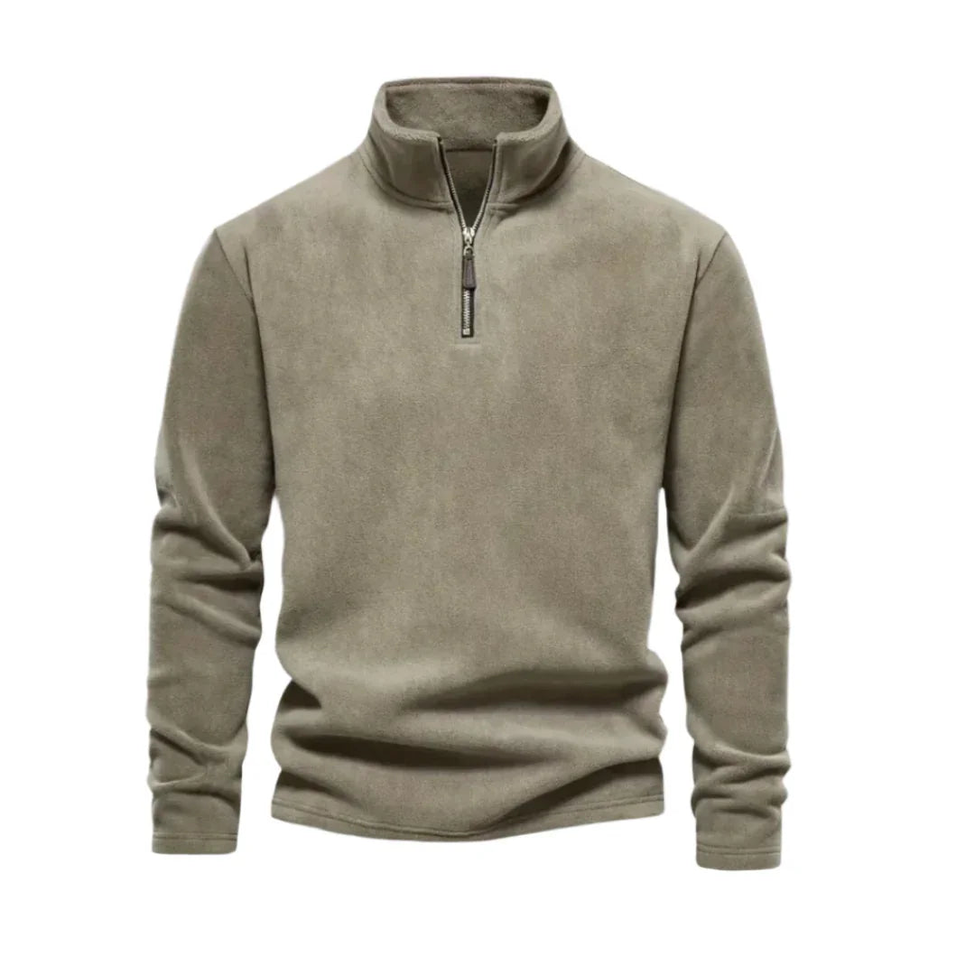Heren Fleece Trui met Kwartrits 0
