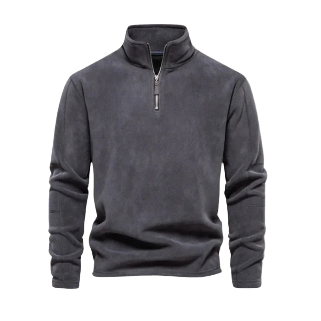 Heren Fleece Trui met Kwartrits 7