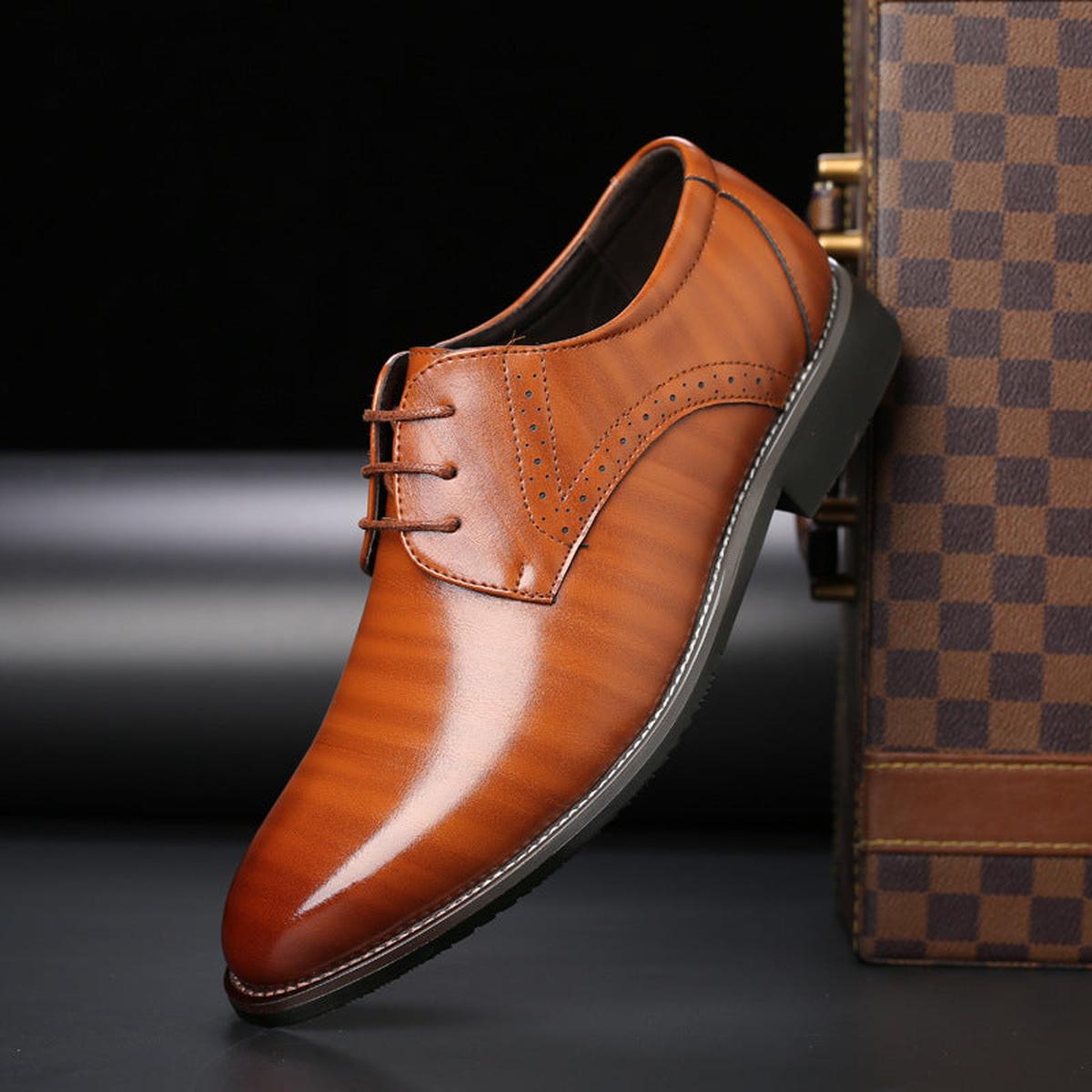 Heren Formele Kledingschoenen met Veters Klassiek Gepolijst Design 3