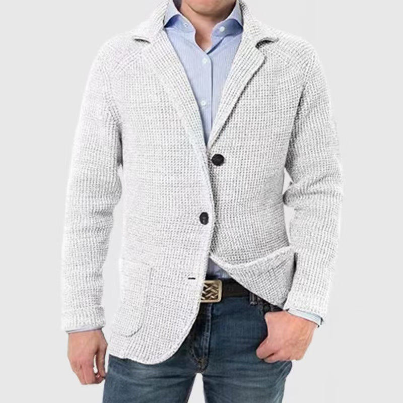 Heren Gebreid Blazer Vest Met Textuur 1