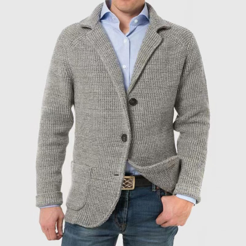 Heren Gebreid Blazer Vest Met Textuur 2