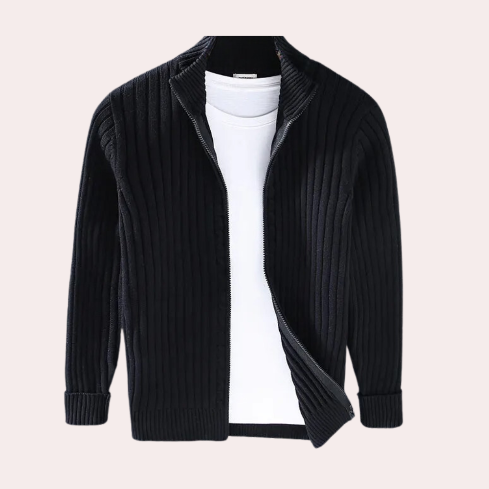 Heren Gebreid Vest met Ritssluiting Modern 3