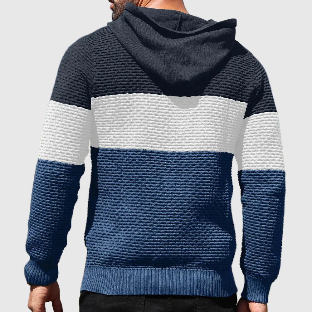 Heren Gebreide Trui met Driekleurig Ontwerp 6
