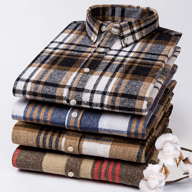 Heren Geruit Overhemd Casual Stijl 7