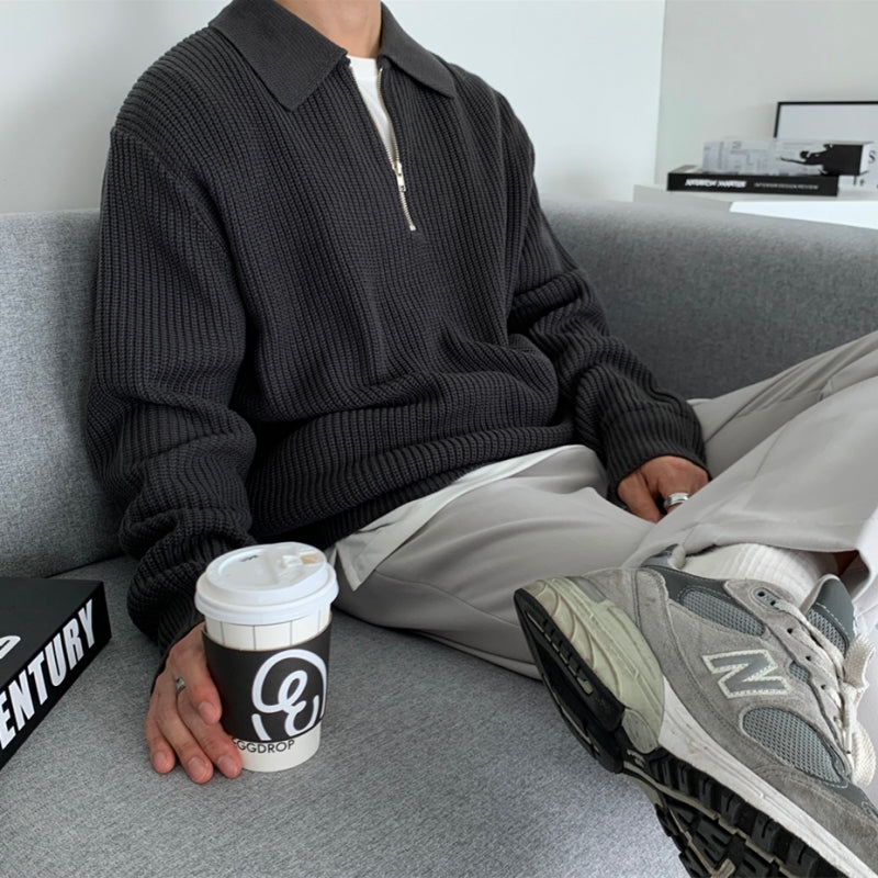 Heren Half Zip Sweater Modern Design 3