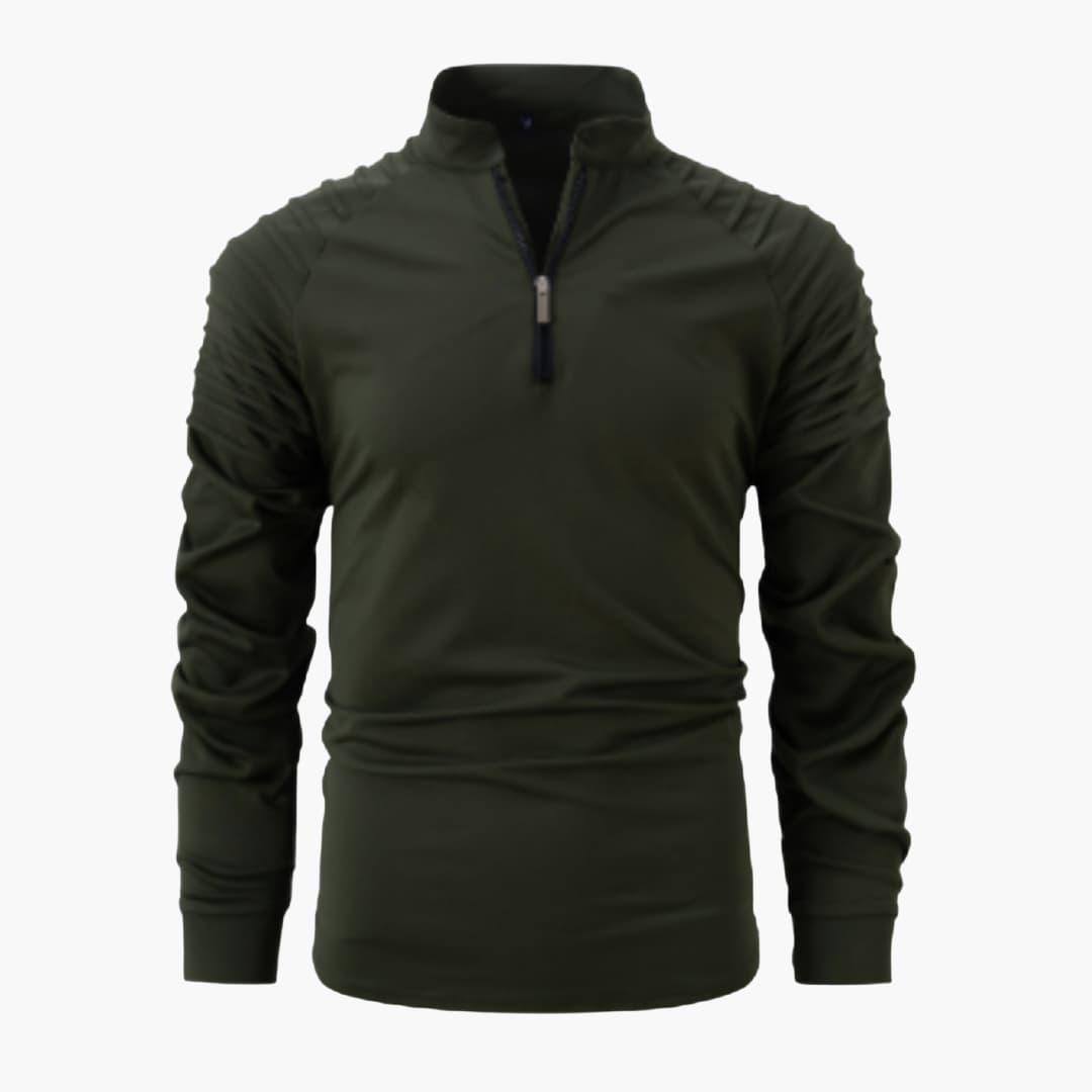 Heren Hemd met Halve Rits en Lange Mouwen 6