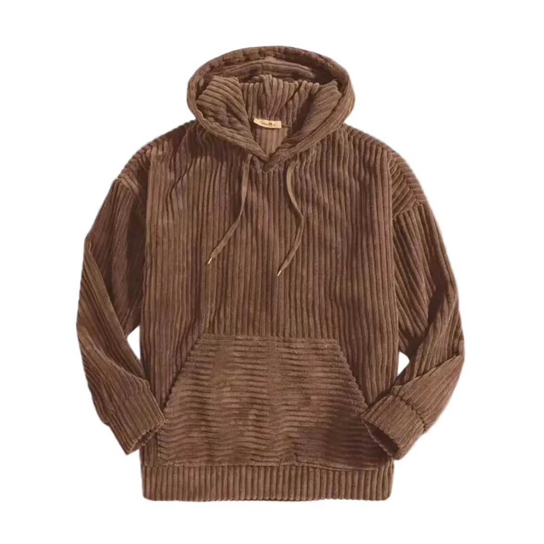 Heren Hoodie Geribbeld Casual Stijl met Verstelbare Kap 0