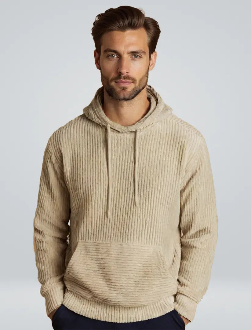 Heren Hoodie Geribbeld Casual Stijl met Verstelbare Kap 1