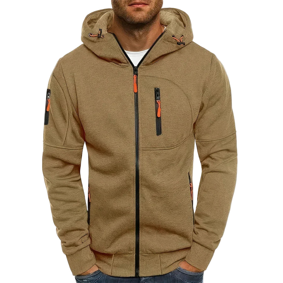 Heren Hoodie Jacke Met Praktische Rits 0