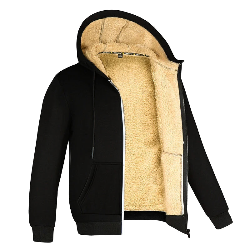 Heren Hoodie Zipper wol stijl met Capuchon voor Casual en Sportieve Gelegenheden