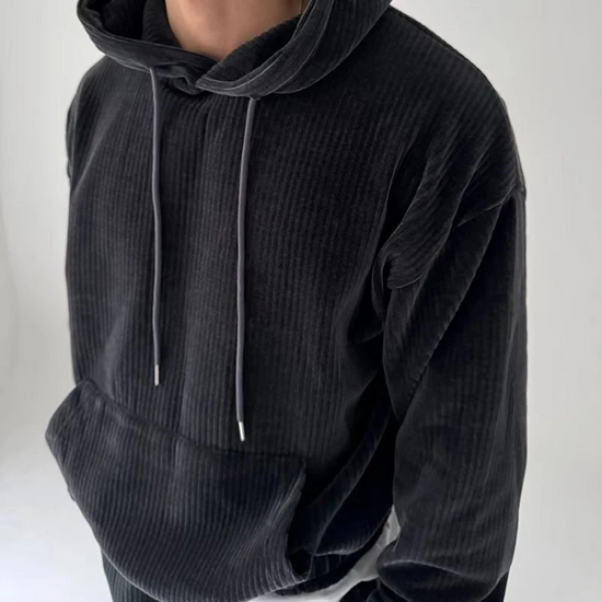 Heren Hoodie met Geribbelde Afwerking en Kangoeroezak 7