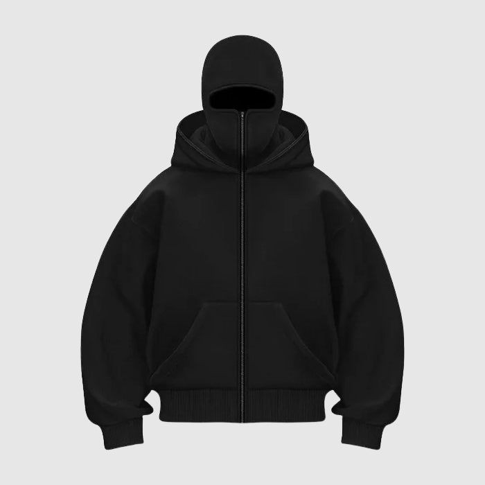 Heren Hoodie met Ingebouwd Bivakmutsmasker en Rits 4
