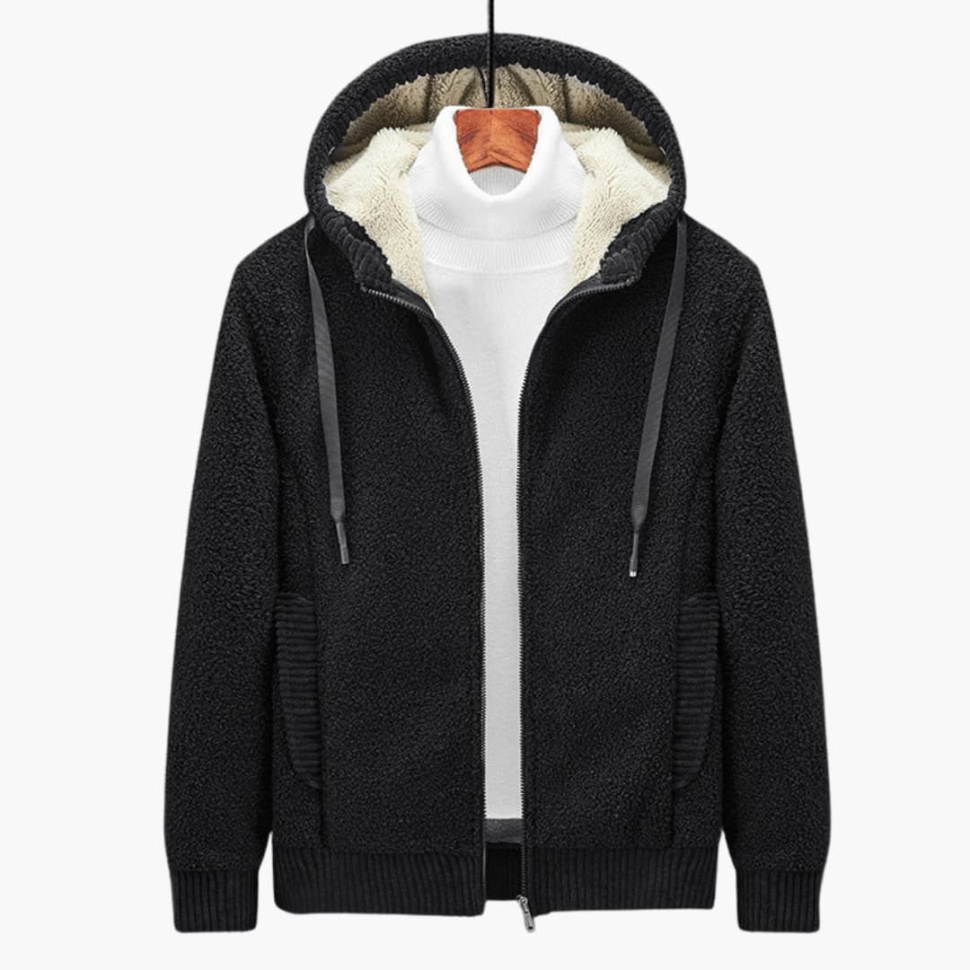 Heren Hoodie met Rits en Gevoerde Kap voor Casual Comfort 0