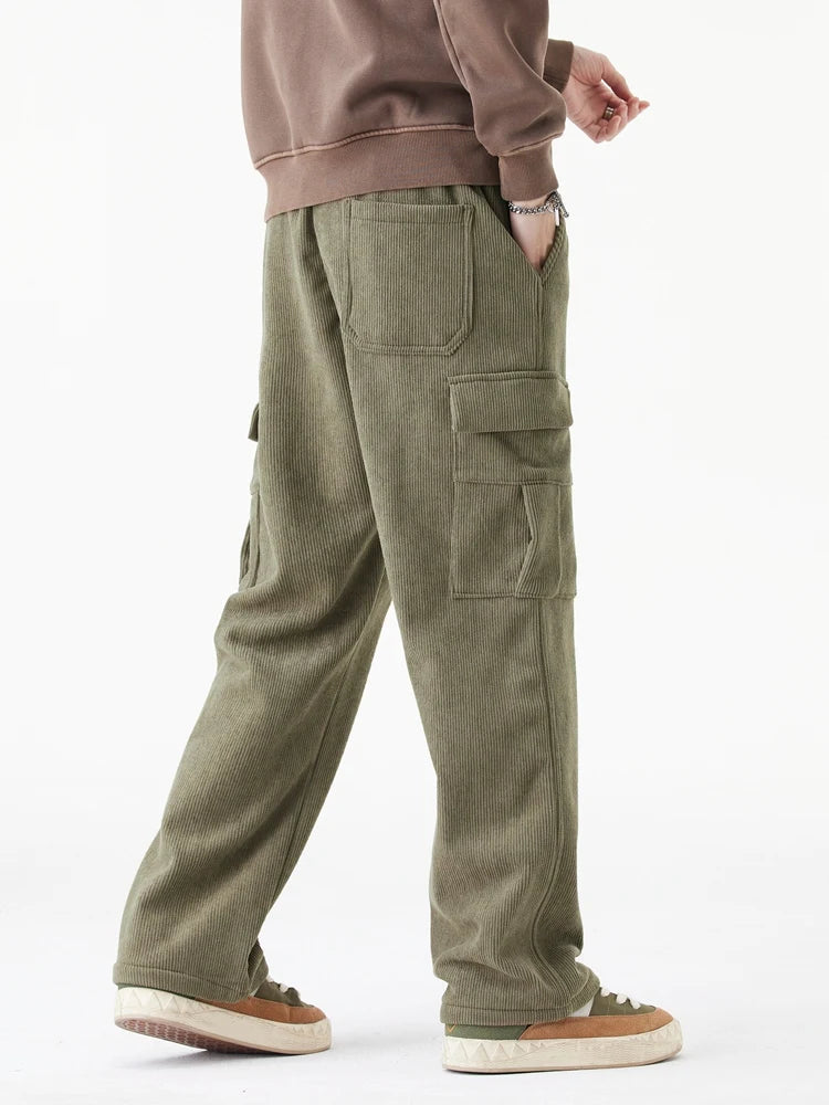 Heren Joggingbroek Corduroy Fleece Gevoerd 3