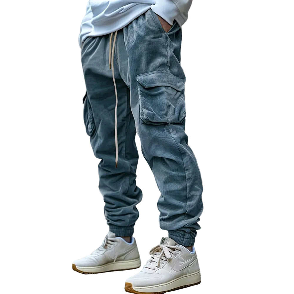 Heren Joggingbroek Vintage Relaxed Fit met Praktische Zakken 0