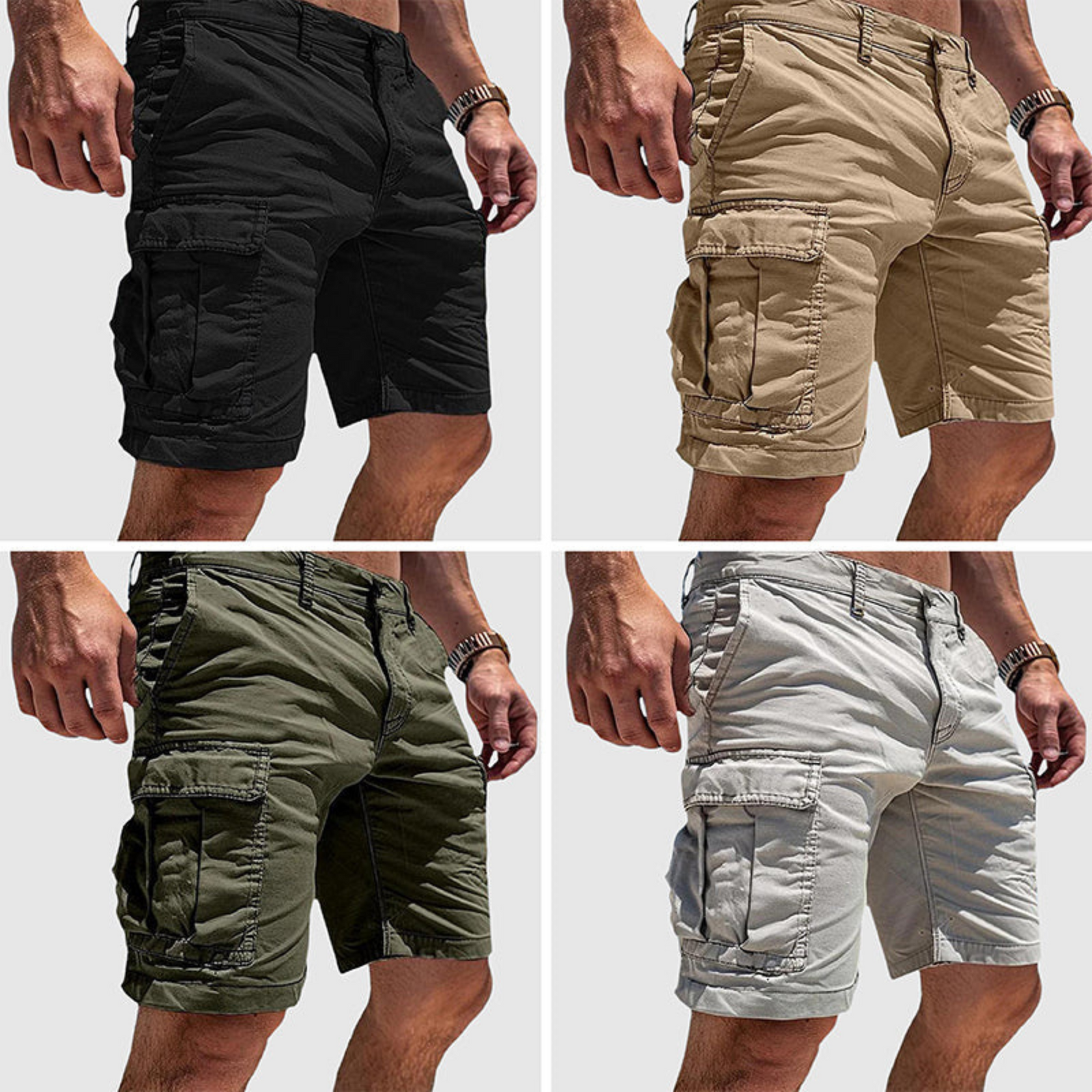 Heren Korte Broek Cargo Casual Stijl Met Meerdere Zakken 3
