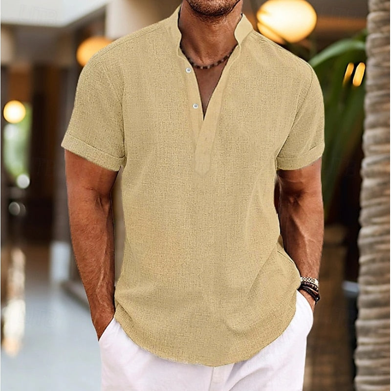 Heren Korte Mouwen Shirt Casual 8
