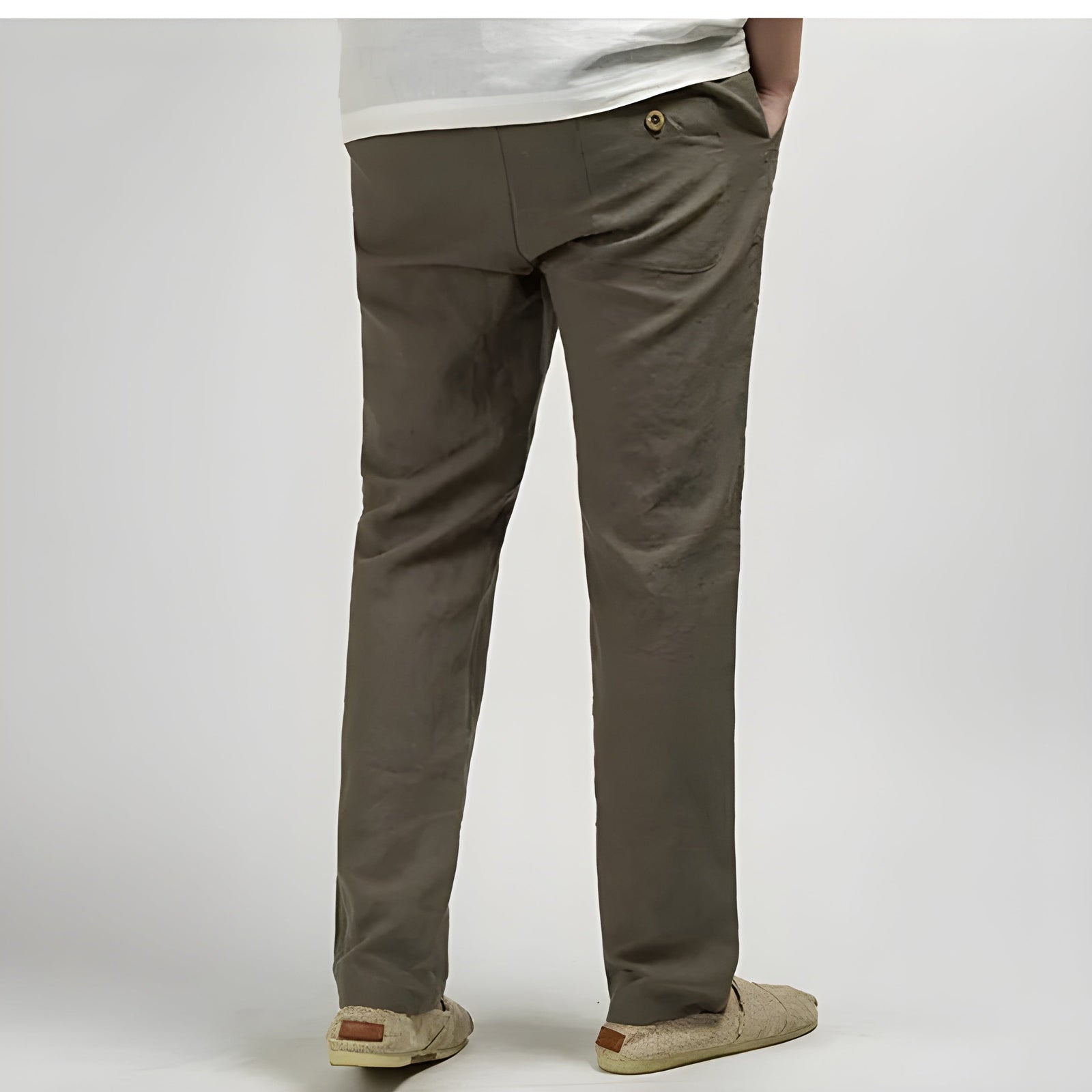 Heren Linnen Broek Rechte Pasvorm 1