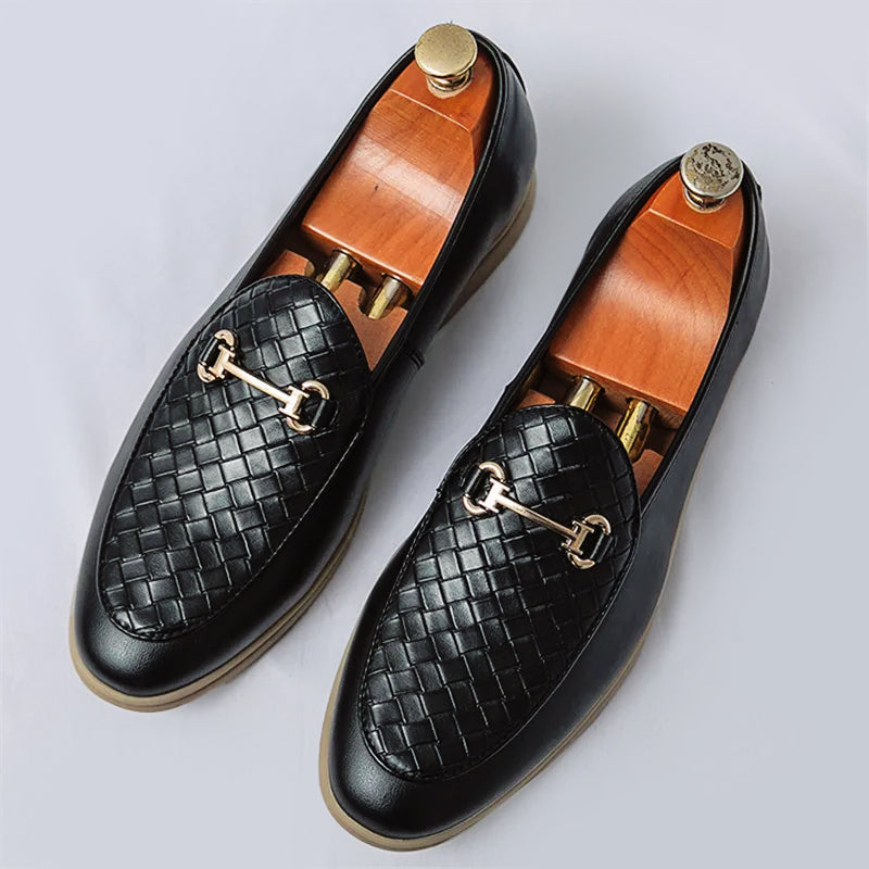 Heren Loafers Geweven Bovenkant met Gouden Detail voor Stijlvolle Gelegenheden 2