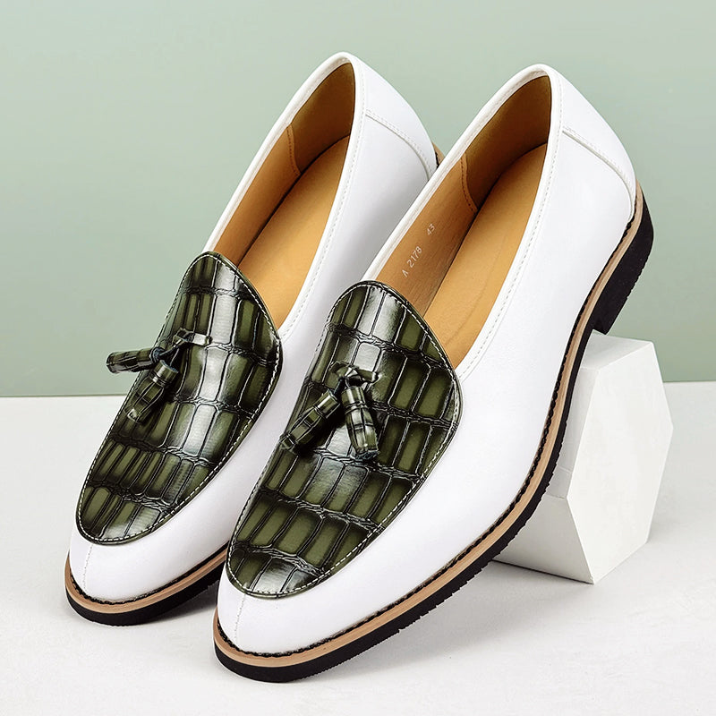 Heren Loafers met Krokodillenreliëf en Kwastjes - Zwarte Loafers voor Mannen 5