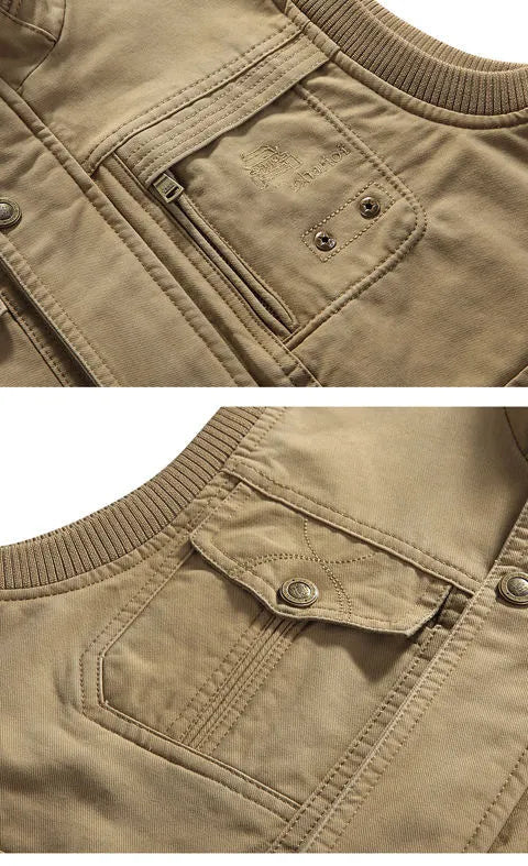 Heren Multi-Pocket Vest Vintage Stijl 4