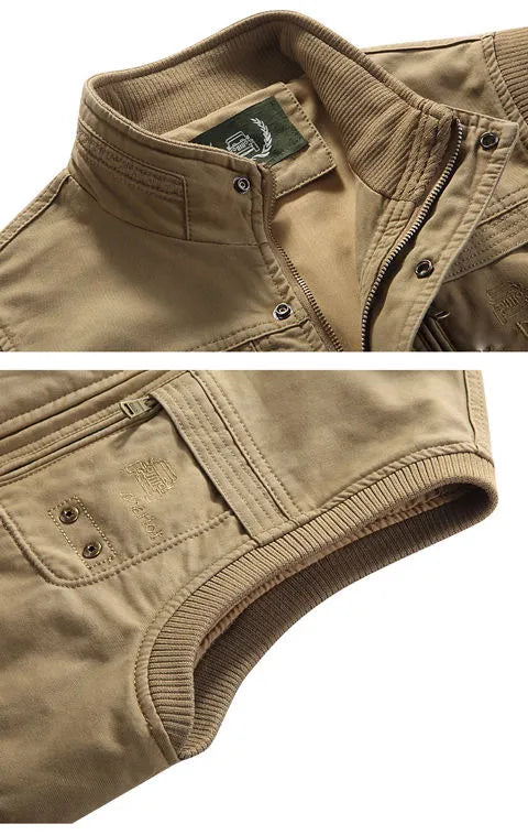 Heren Multi-Pocket Vest Vintage Stijl 5