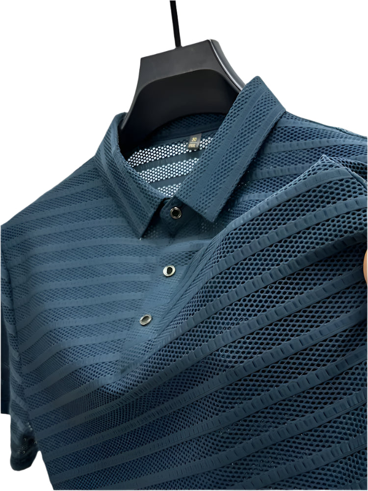 Heren Overhemd Casual Zijden Mesh 0