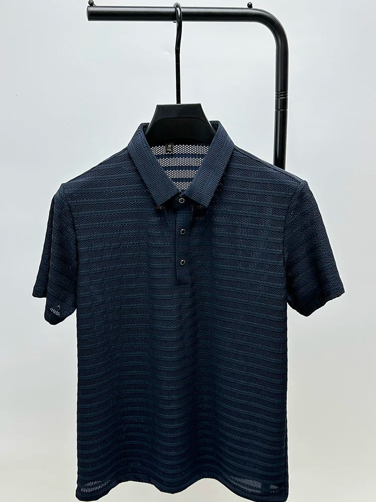 Heren Overhemd Casual Zijden Mesh 5