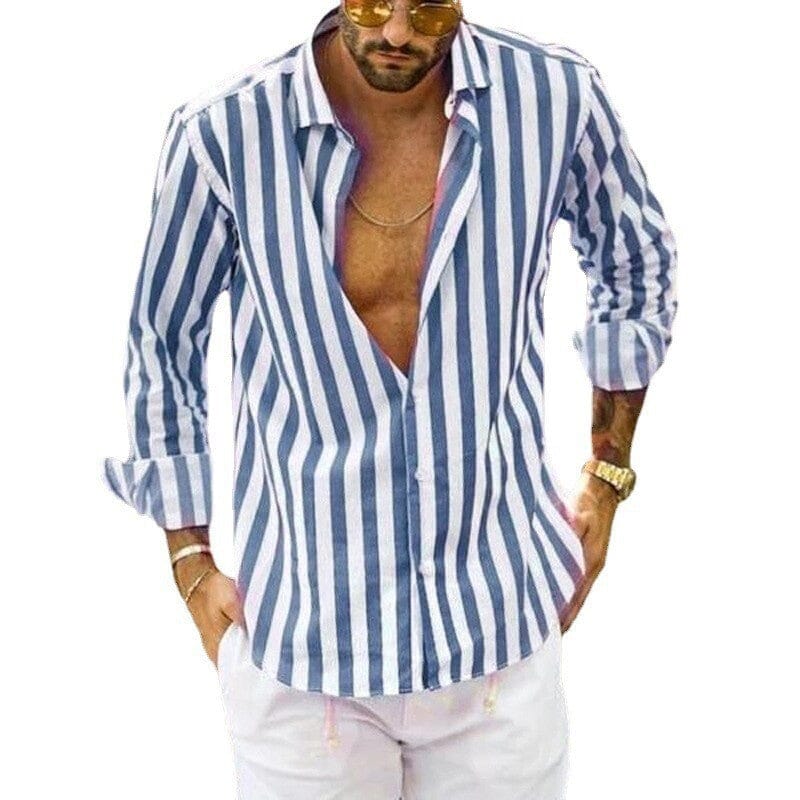 Heren Overhemd Gestreept Casual Stijl 11